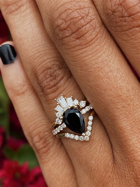 onyx and diamond wedding ring